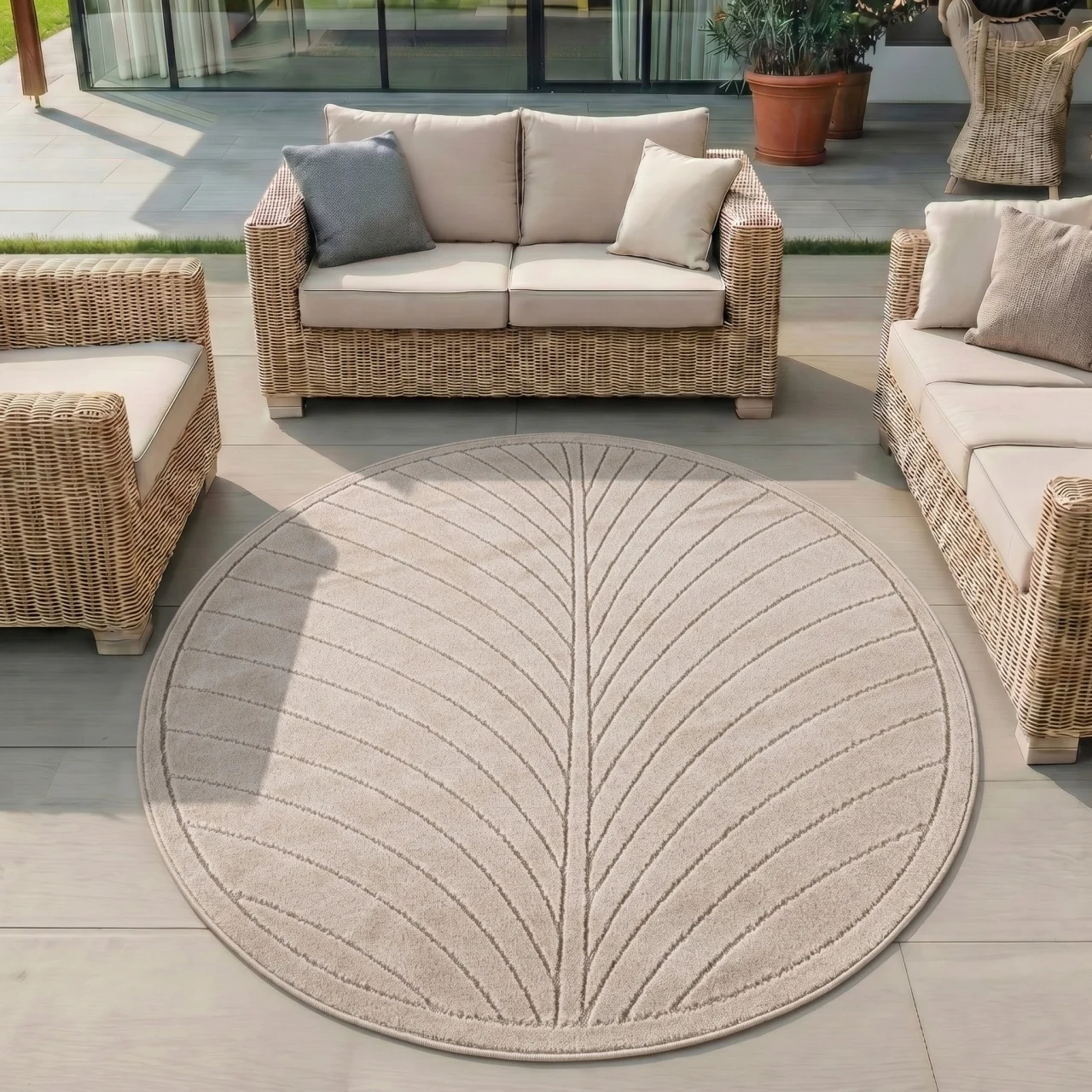 Covor Rotund NOVA V4 Bej 120x120 cm