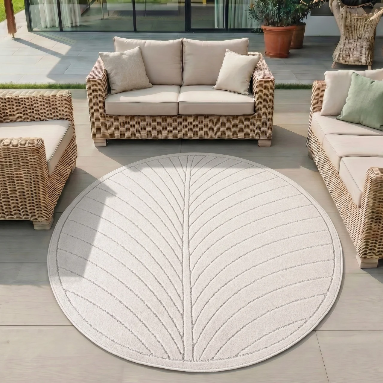 Covor Rotund NOVA V4 Crem 80x80 cm