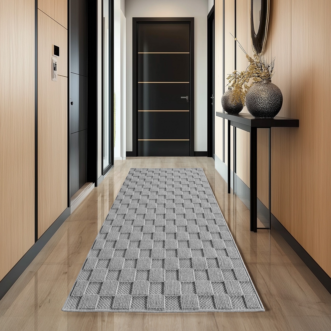 Covor traversa Helix V4 Argintiu 80x150 cm