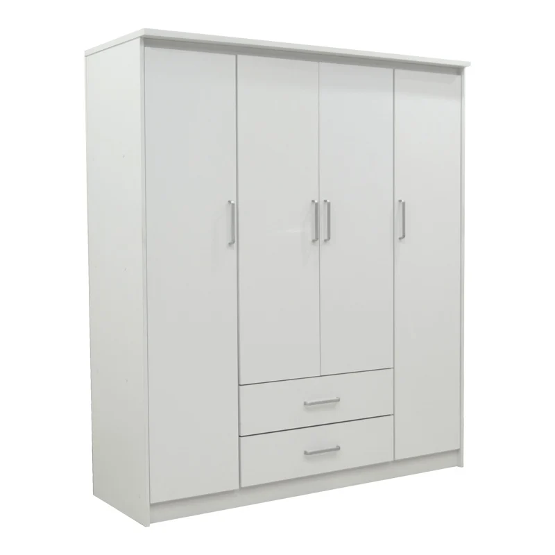 Dulap Olympus cu 4 usi si sertare alb 159x57x183 cm
