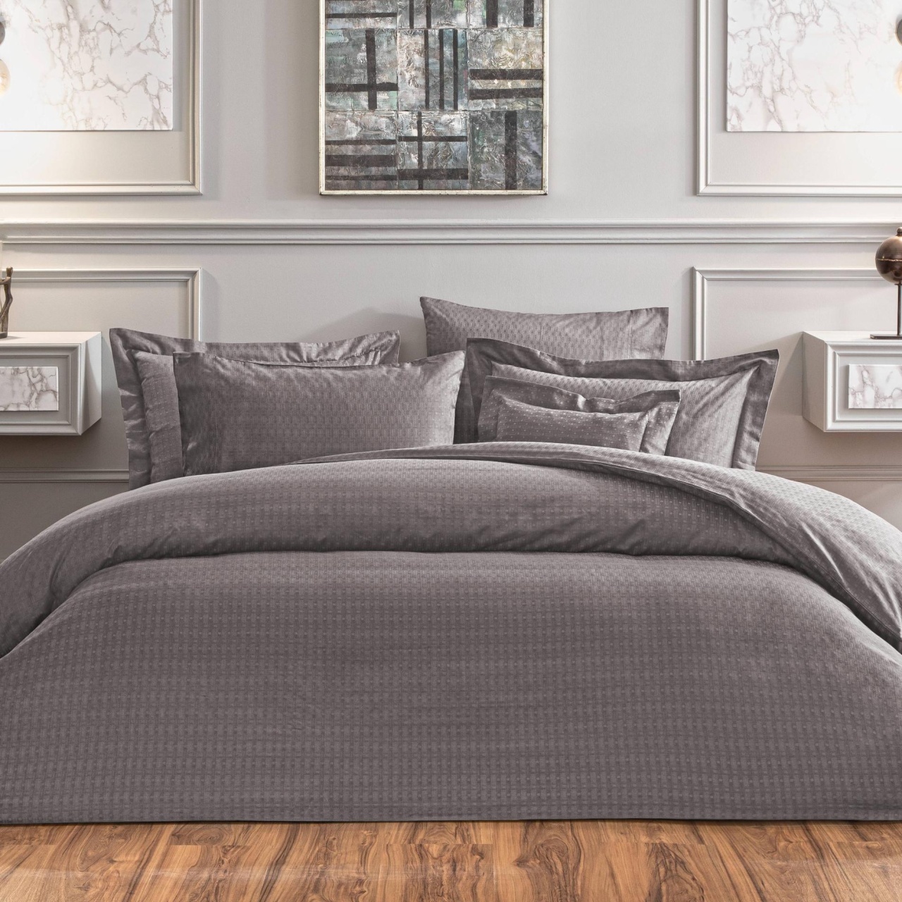 Lenjerie Cole Anthracite King Size (Bumbac Egiptean)
