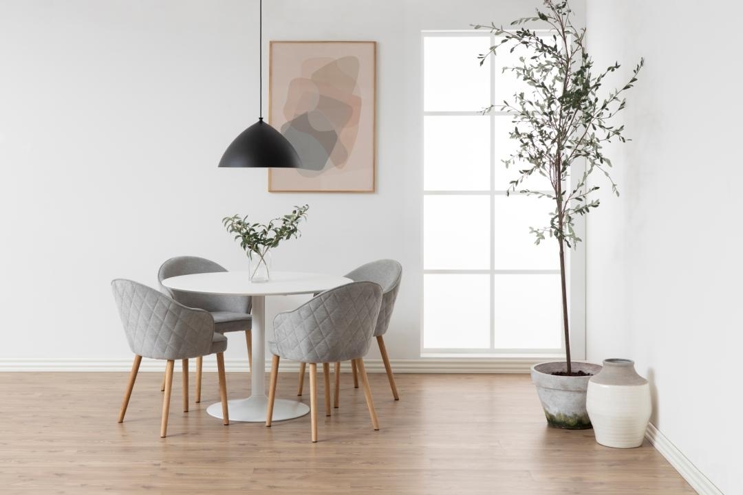 Masa dining Ibiza, Alb, 74x110x110 cm