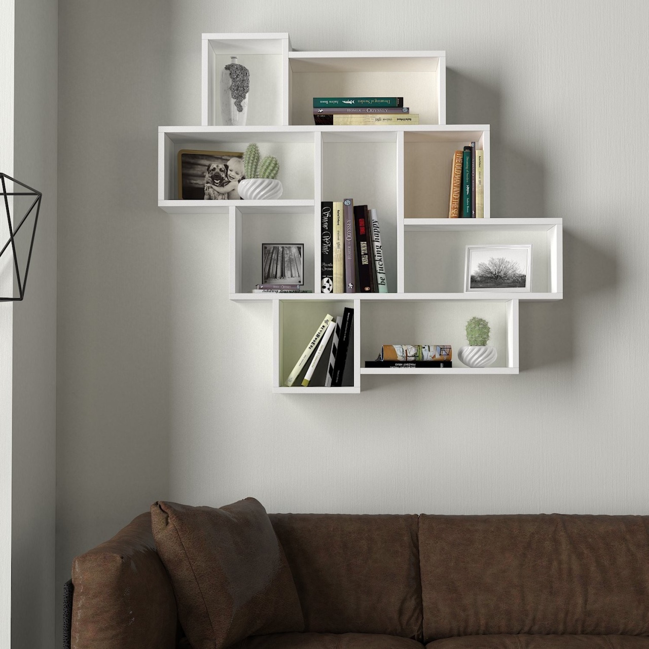 Raft de perete Parola - White Alb 115.5x103.5x15 cm