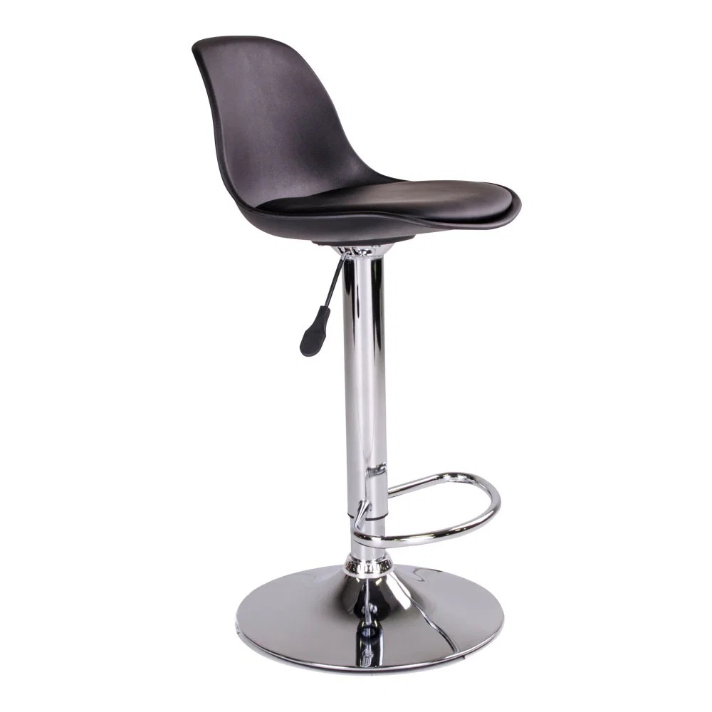 Scaun de bar tapitat Trondheim, Negru , 41x39x104 cm