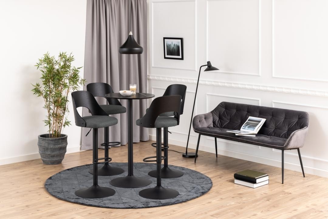 Set 2 piese Scaune de bar Lucy, Gri, 113x47x50.5 cm
