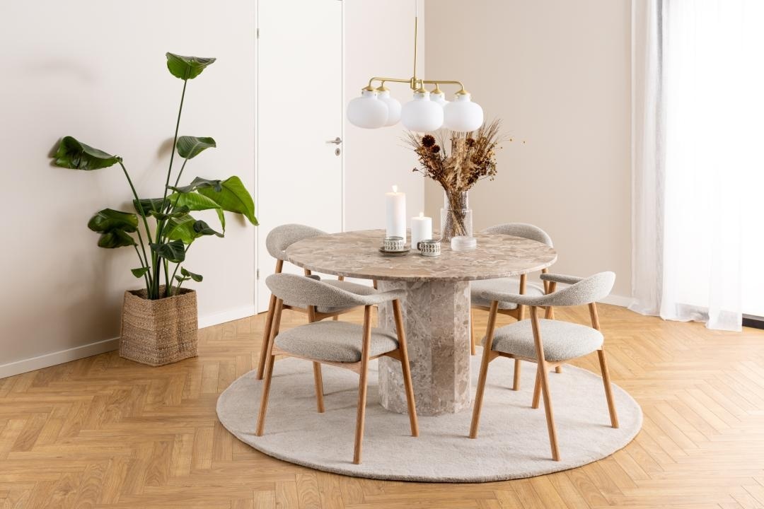 Set 2 piese Scaune dining Addi, Bej, 75.5x56x54 cm