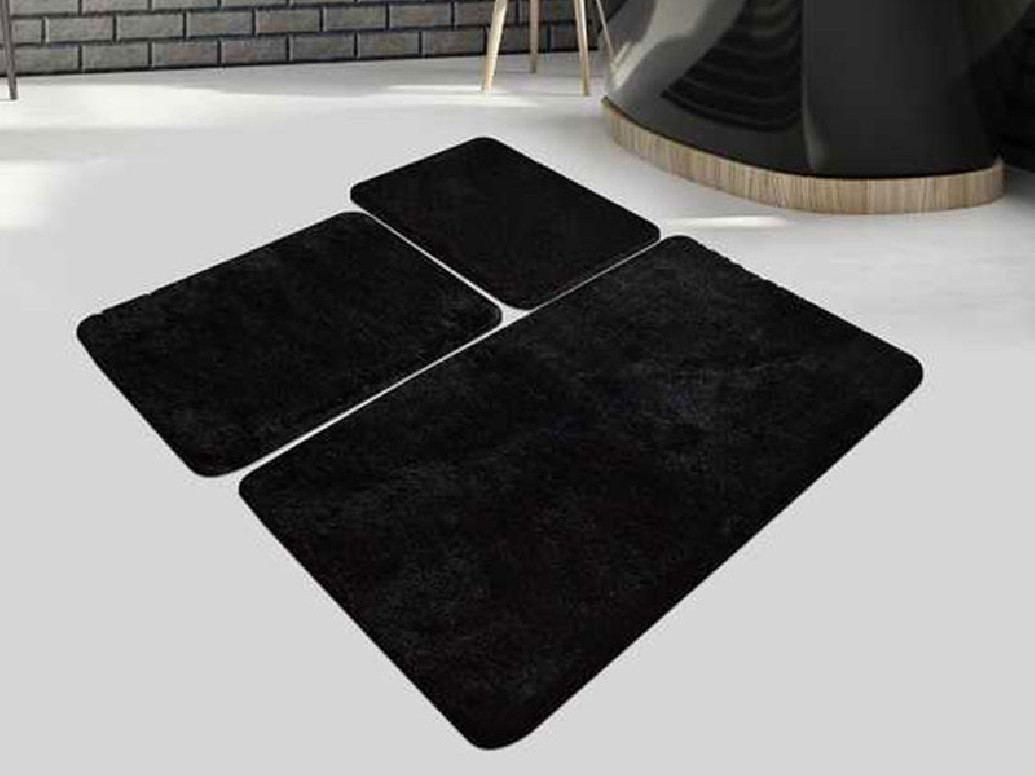 Set 3 Covorase de Baie Hawaii Negru (Acryl)