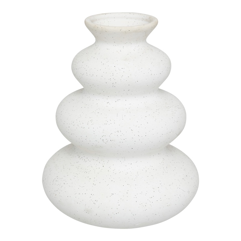 Vaza ceramica Delfar, Pako World, Alb, 18x18x20 cm