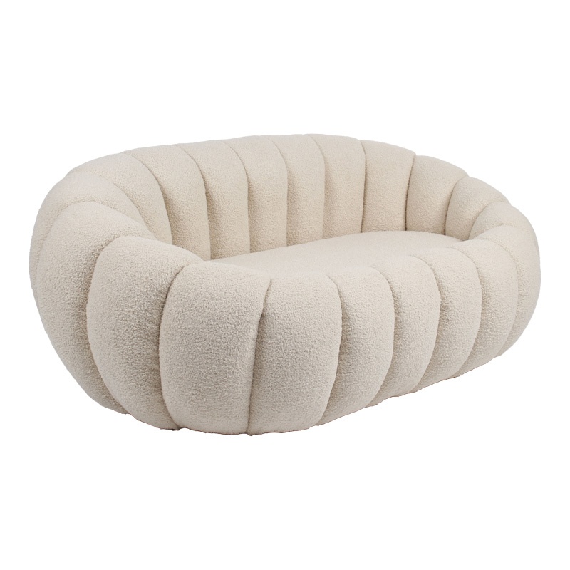 Canapea cu 2 locuri Yannick boucle Bej 148x92x62 cm