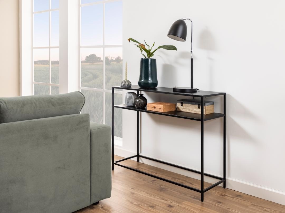 Consola Newcastle, Negru, 79x100x35 cm