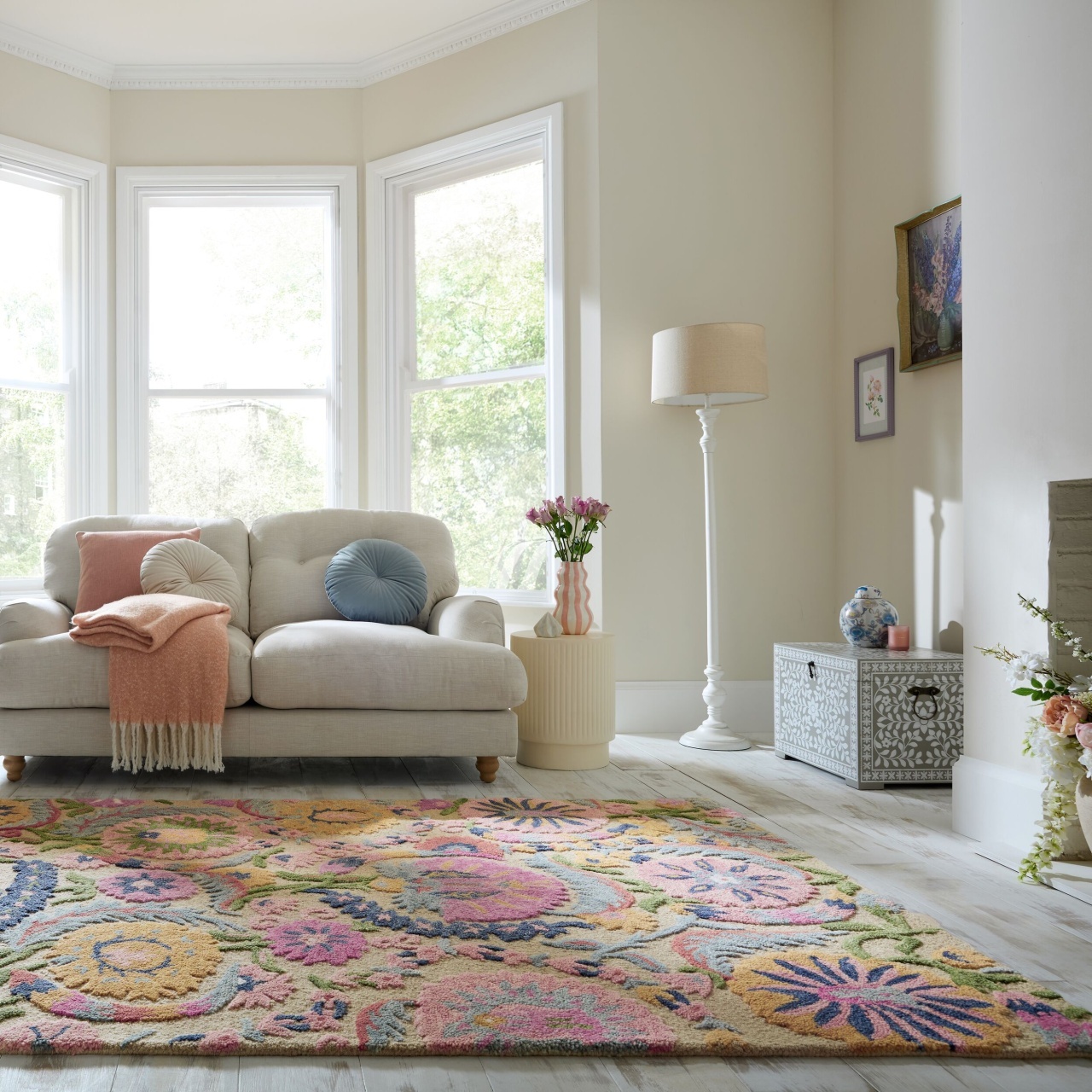 Covor Amira Floral Wool Multicolor 200x300 cm