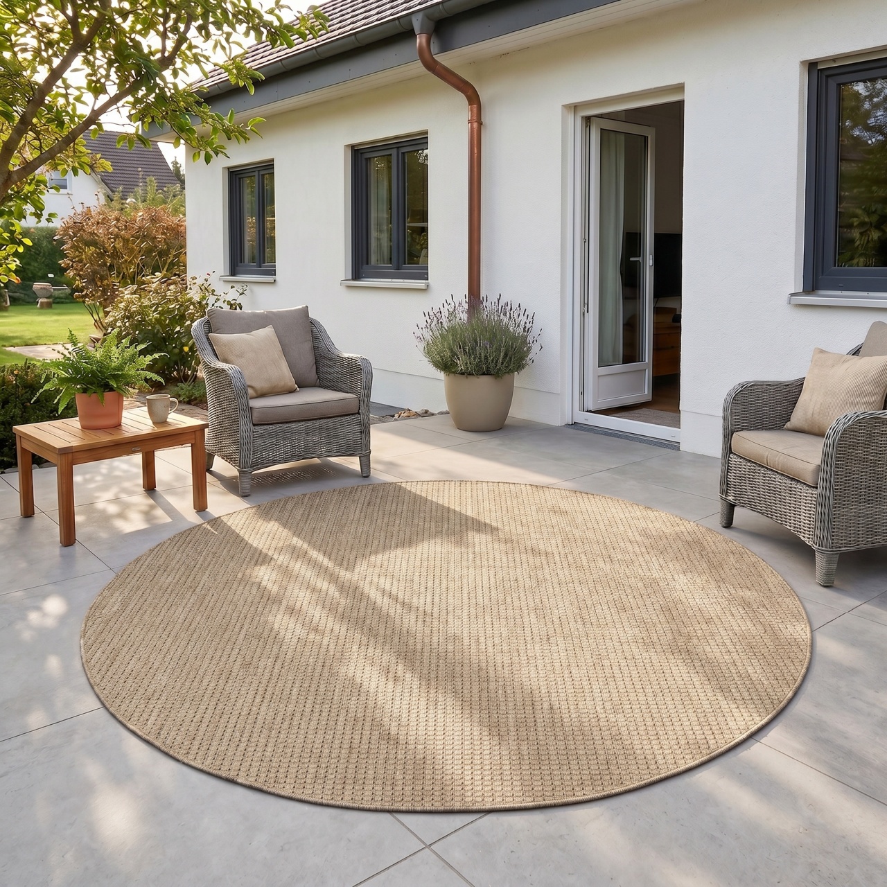 Covor Rotund MIRA V1 Bej 120x120 cm