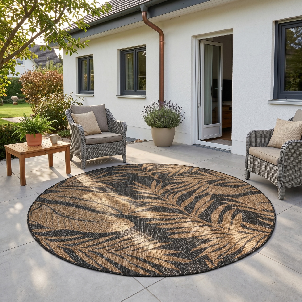 Covor Rotund MIRA V2 Negru 120x120 cm
