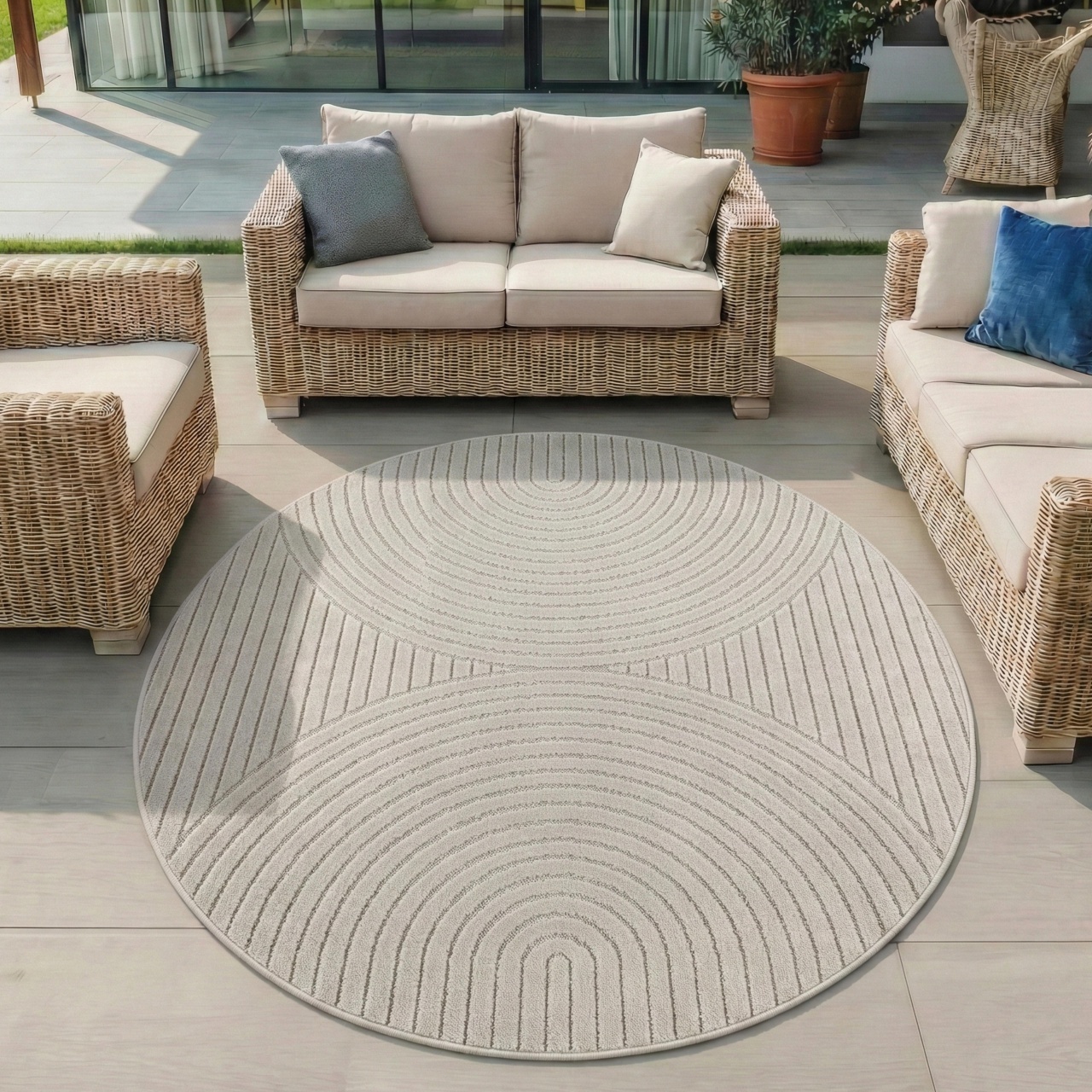 Covor rotund Nova V1 Crem 160x160 cm