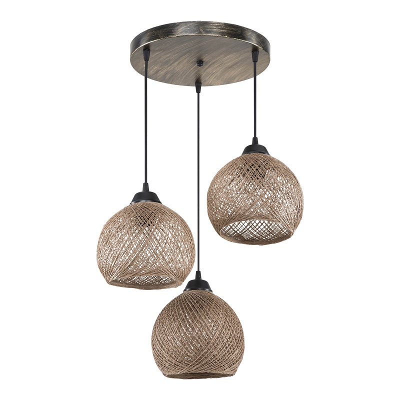 Lustra cu trei lumini PWL-1121, E27 maro, 40x75 cm