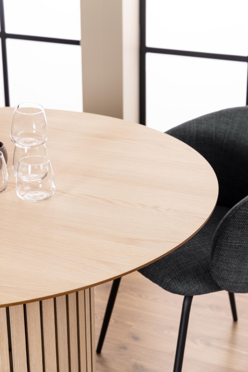 Masa dining Linley, Alb, 75x120x120 cm