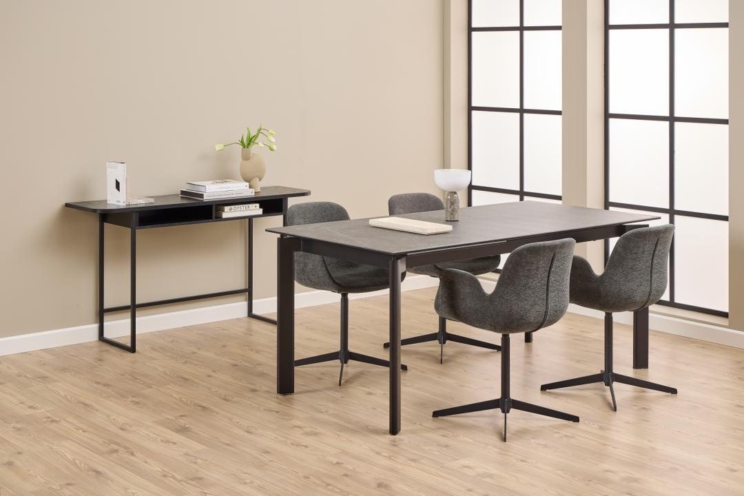 Masa dining Palermo, Negru, 76x240x90 cm