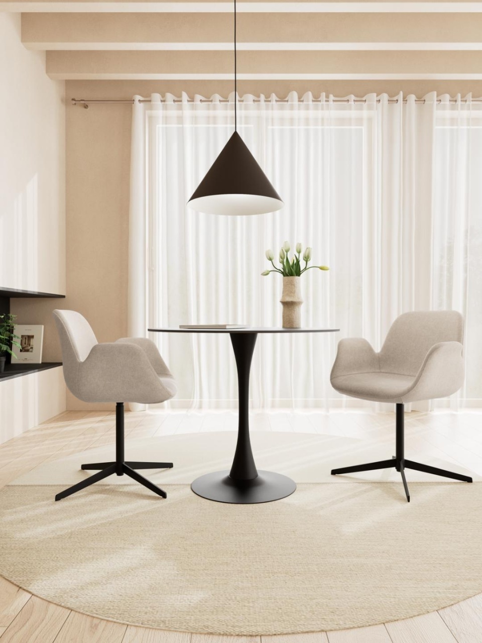 Scaun dining Beth, Maro, 81x57.5x55 cm