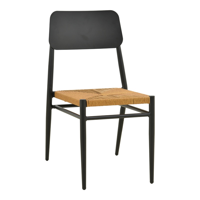 Scaun stivuibil, Giardino, Negru, 56x45x82 cm