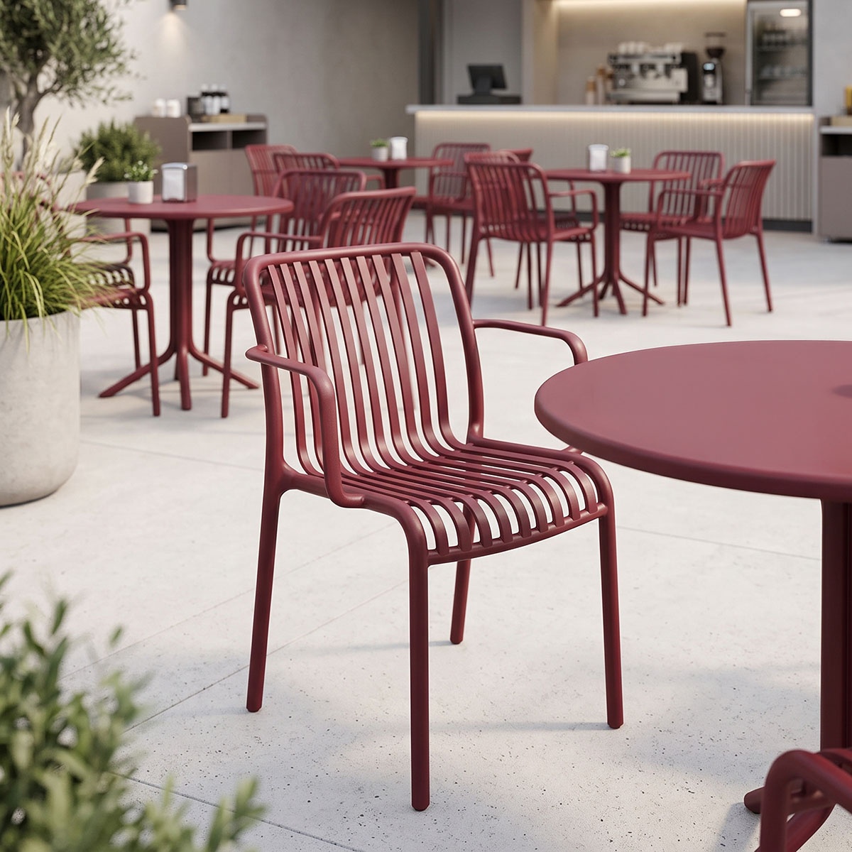 Scaun Zoi, Rosu bordo, 54x57.5x79 cm