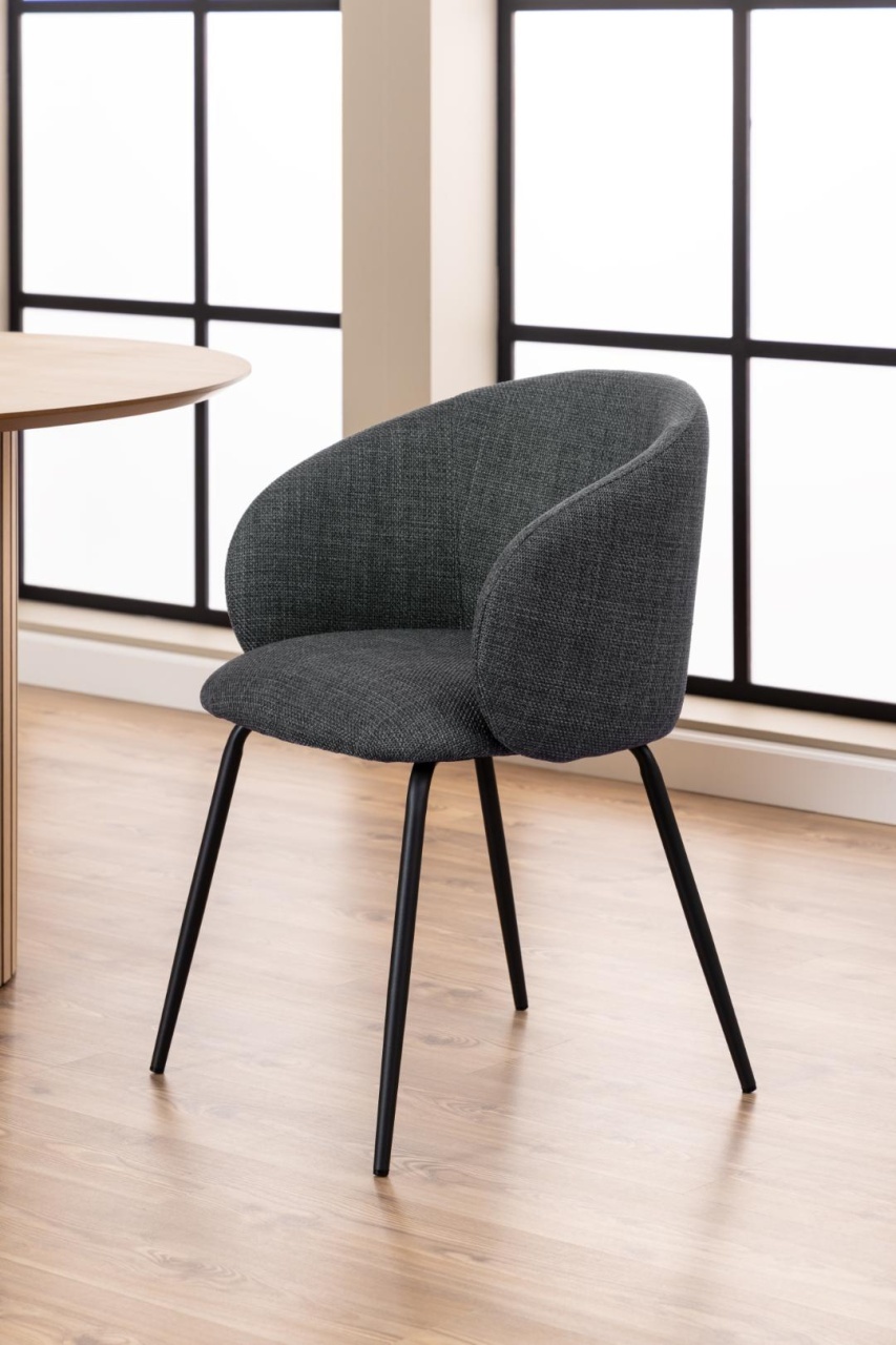 Set 2 piese Scaune dining Eleanor, Gri, 79x55.5x55 cm