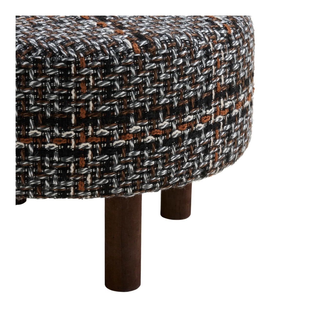 Taburet circular Falkirk, Negru, 50x50x36 cm