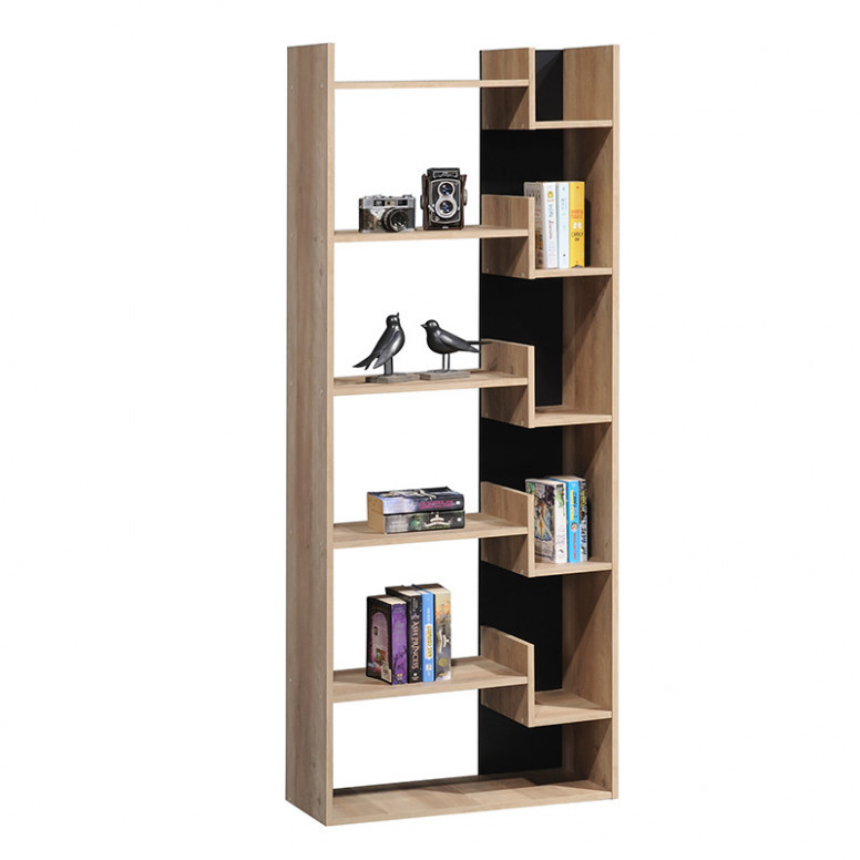 Biblioteca Naya Natural-Antracit 72x30x30x5 cm