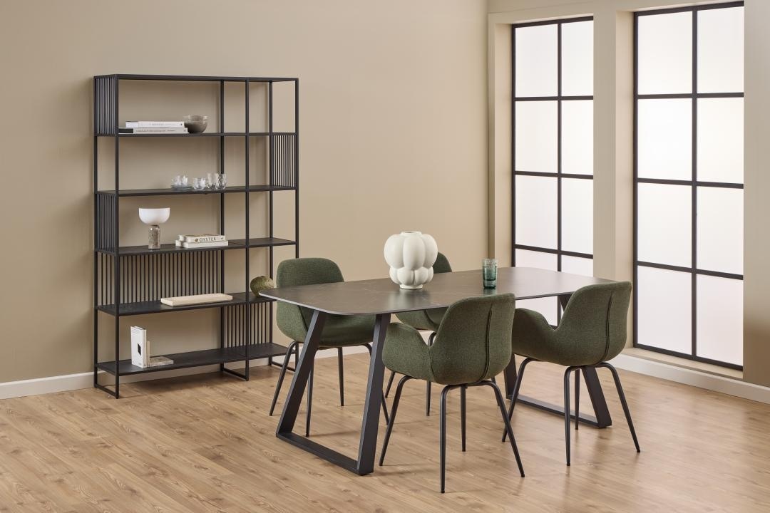 Biblioteca Strington, Negru, 185x120x35 cm