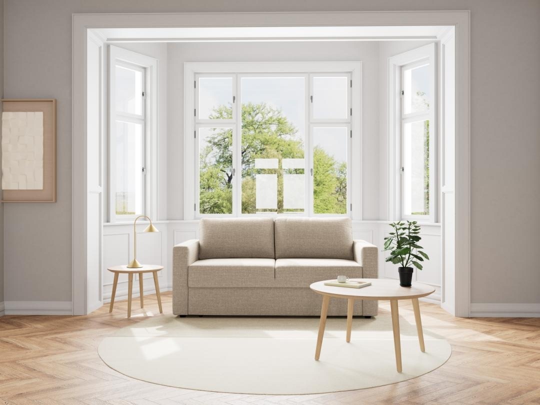 Canapea extensibila Fleury, Bej, 85x176x88 cm