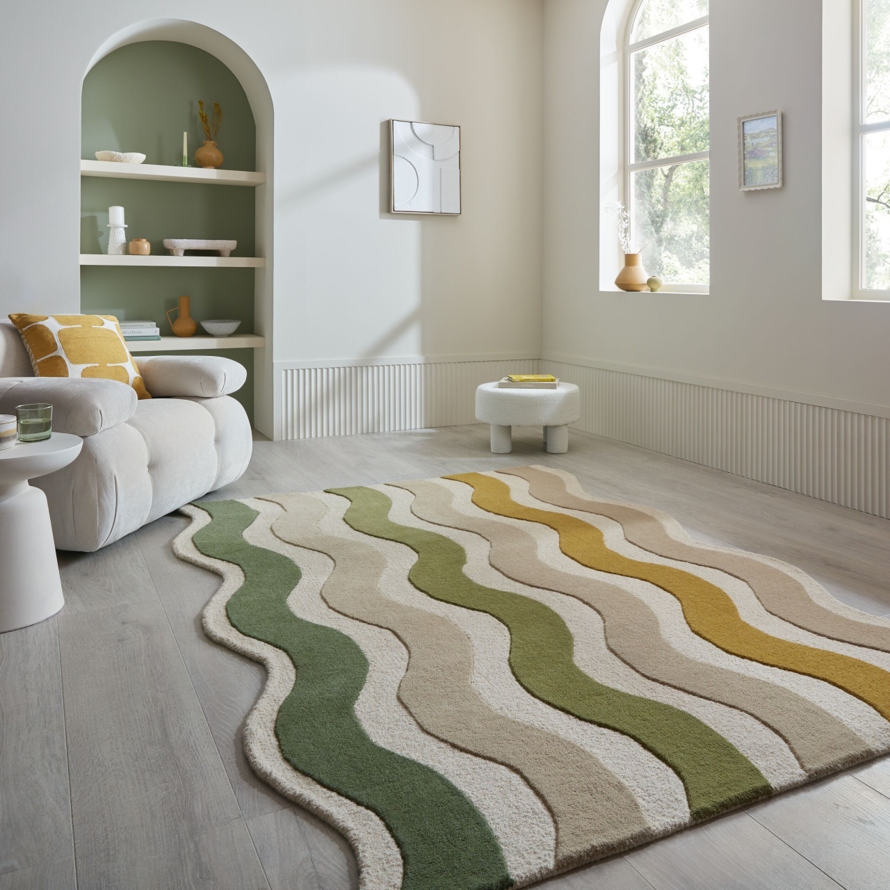 Covor Cascade Wool Verde 160x230 cm