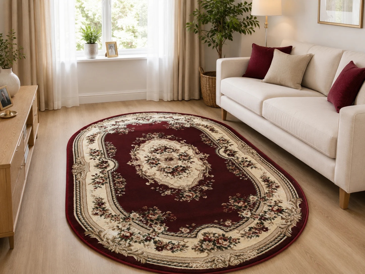 Covor Oval, Lotos, Rosu, 60x110 cm, Delta 575 210