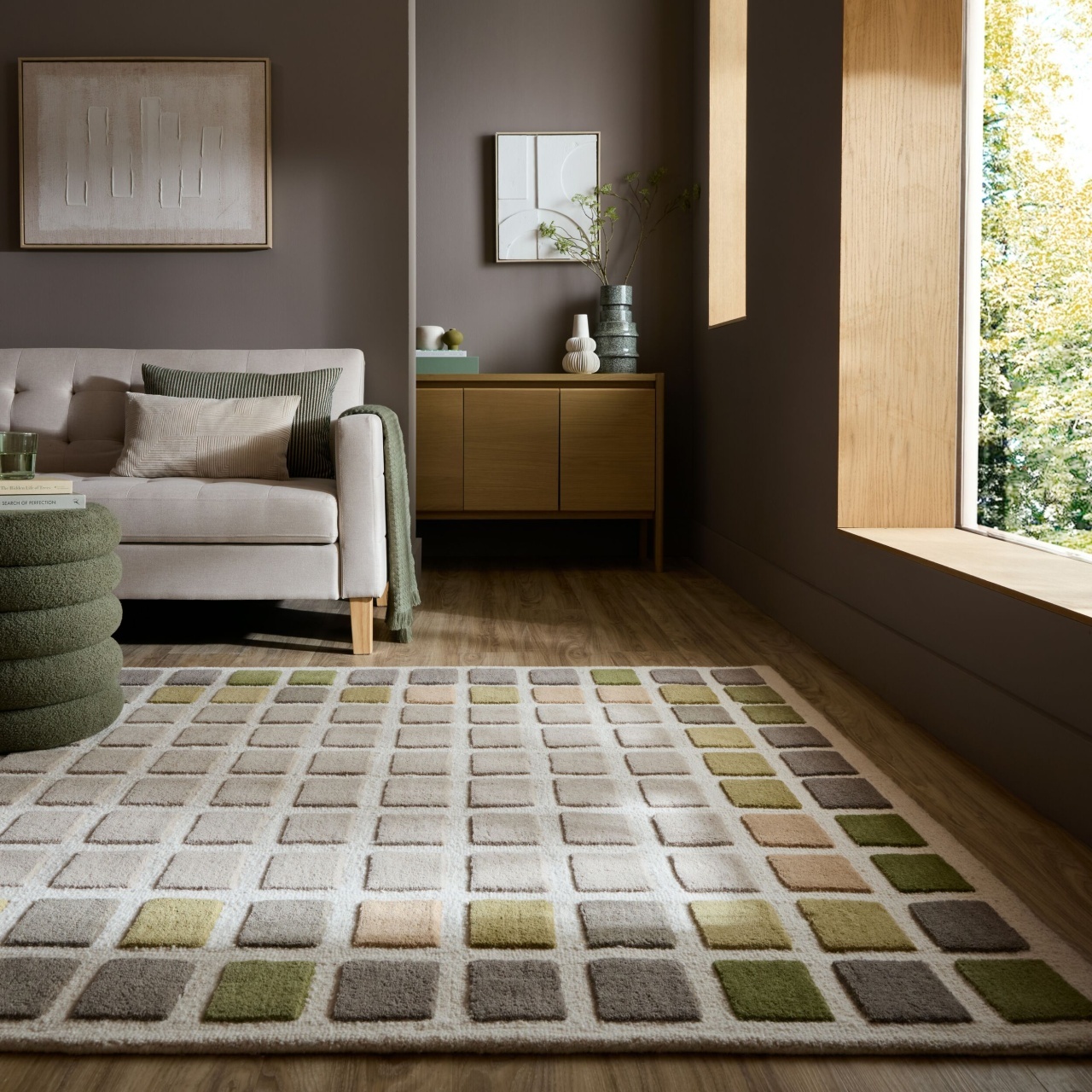 Covor Renga Wool Verde 200x290 cm