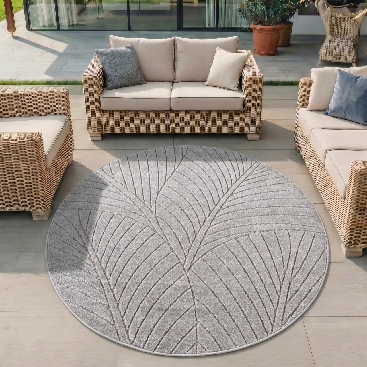 Covor Rotund NOVA V3 Argintiu 160x160 cm