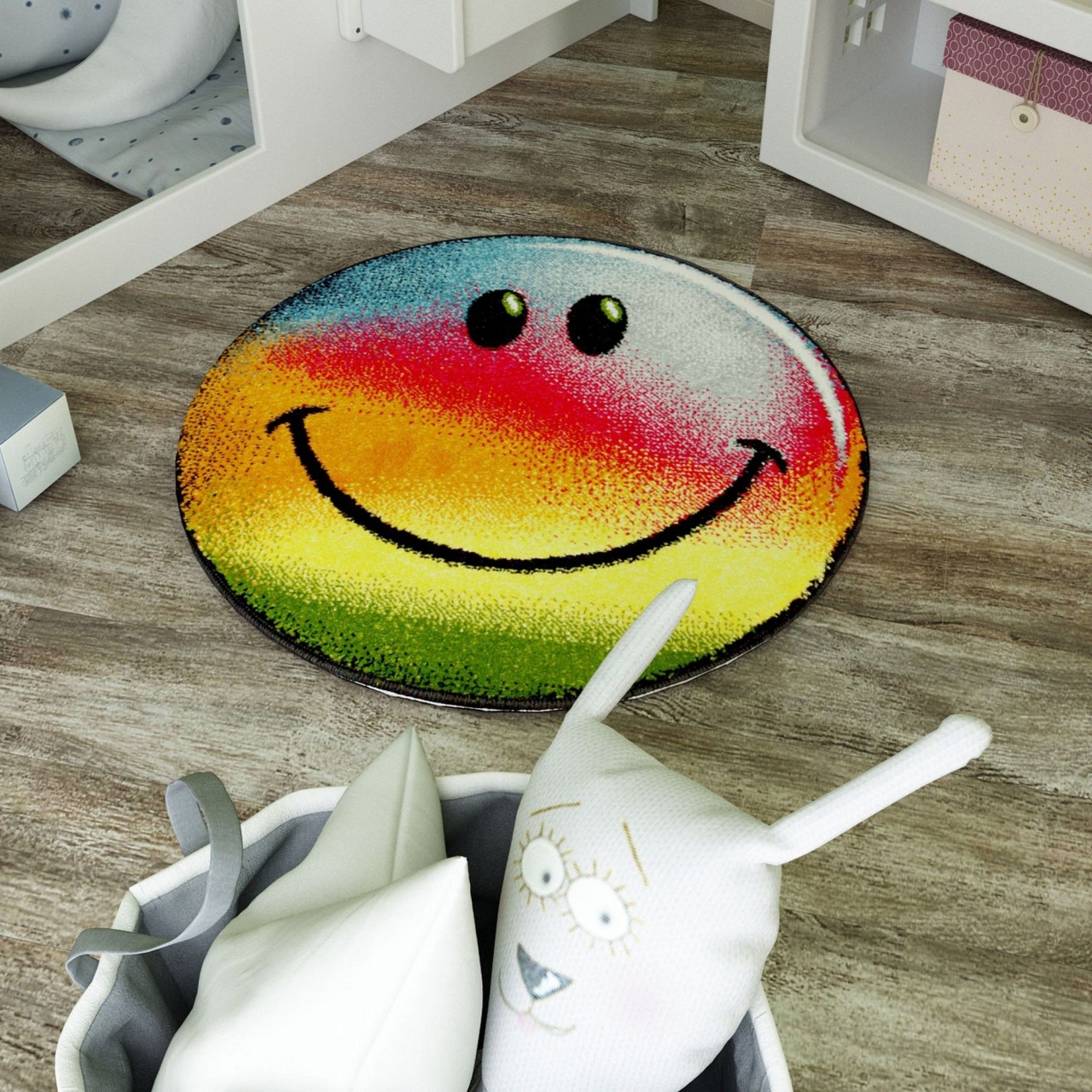 Covor Rotund, Rainbow, Multicolor, 67x67 cm, Delta