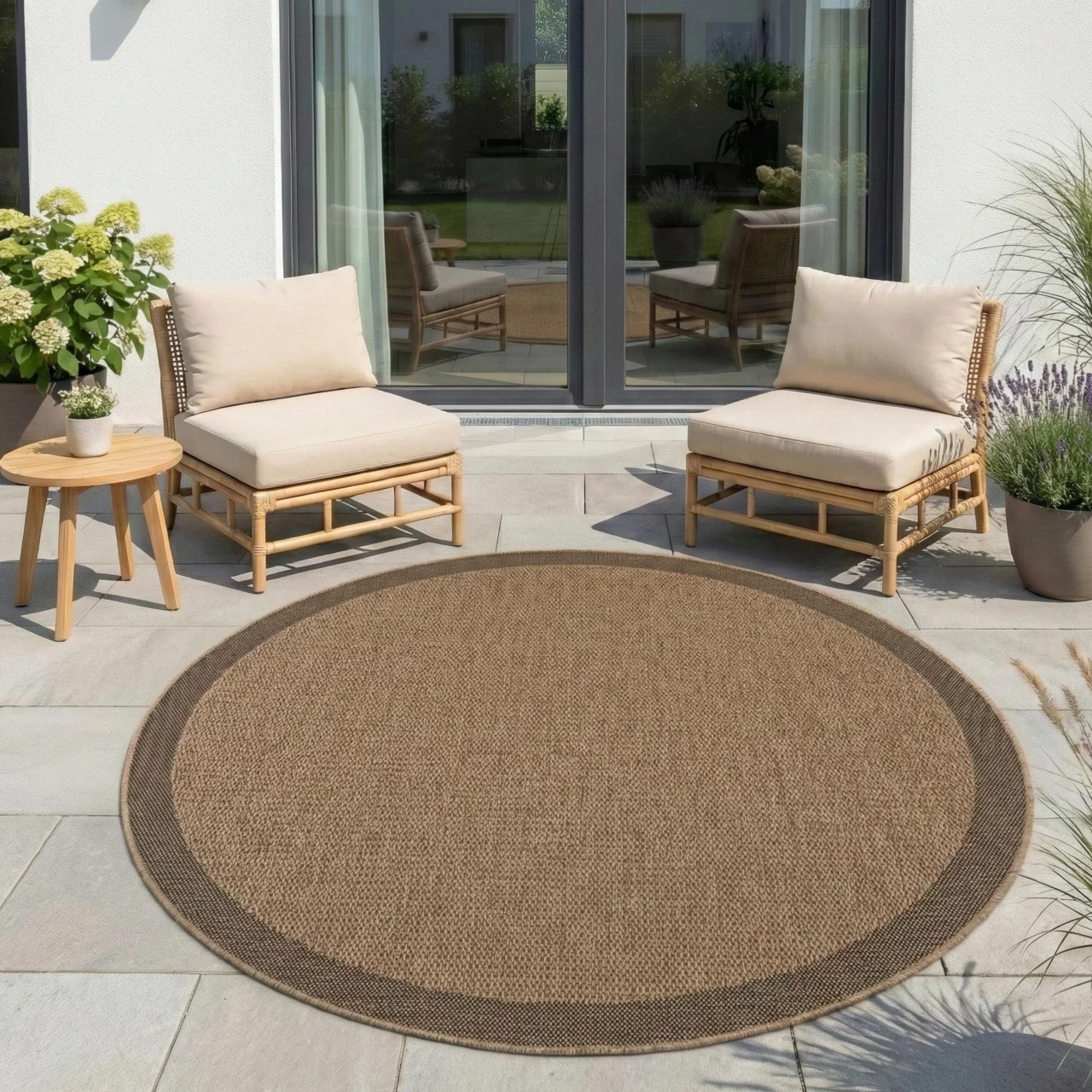 Covor rotund Timber V2 Bej 120x120 cm