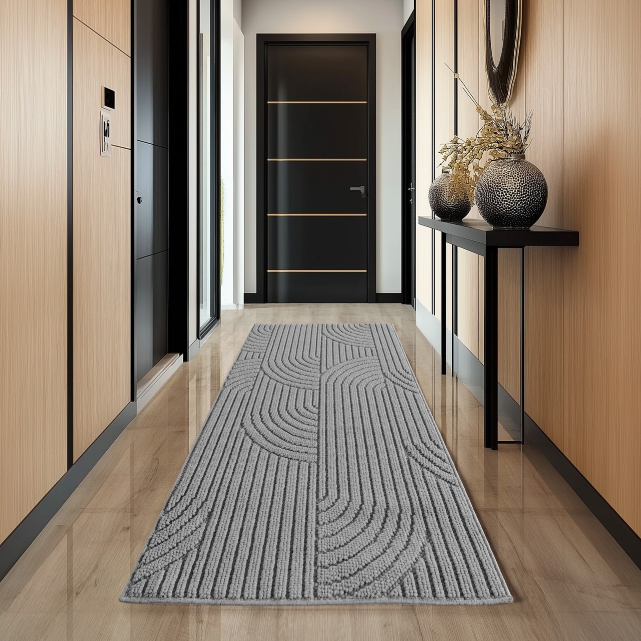 Covor traversa Helix V2 Argintiu 80x150 cm