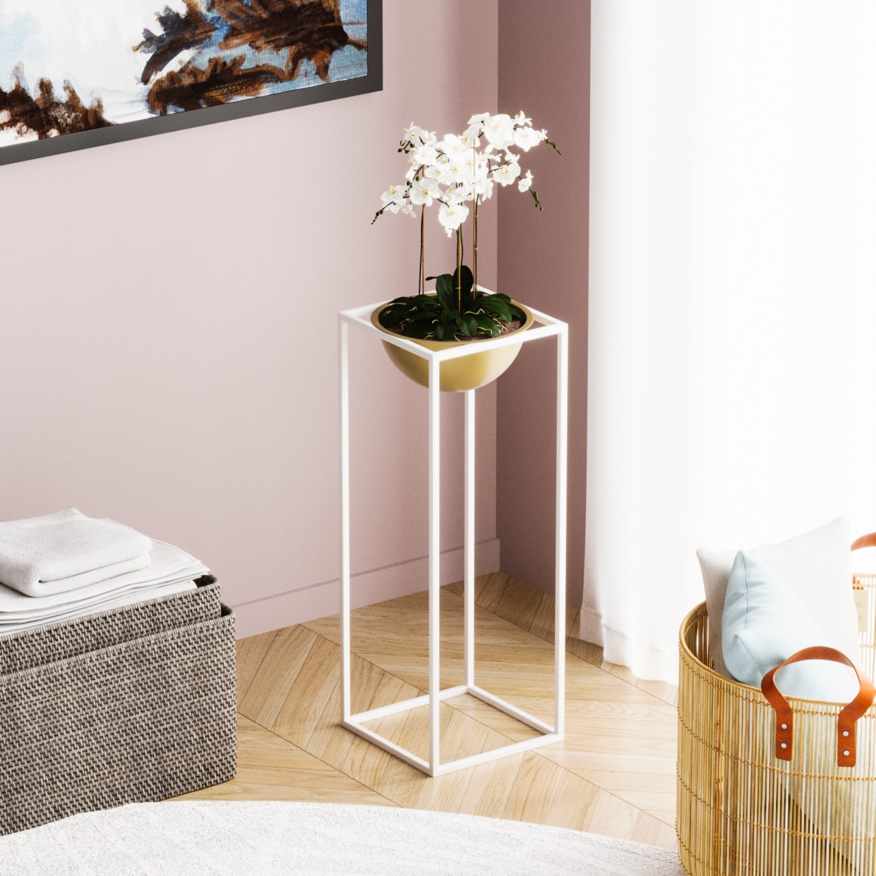 Ghiveci decorativ GED021C Auriu 22x60x22 cm