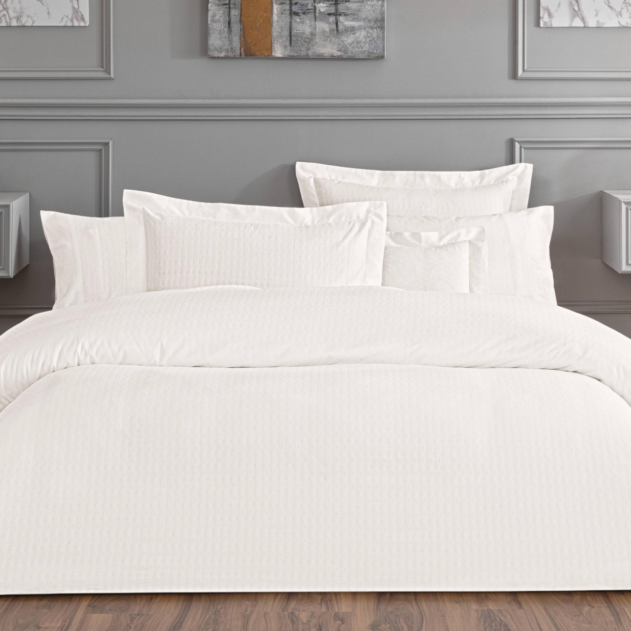 Lenjerie Cole White King Size (Bumbac Egiptean)