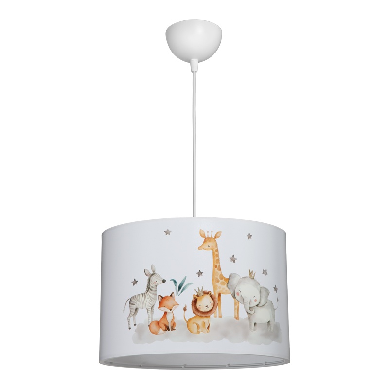 Lustra copii cu animale, Tots, Pako, Alb 30x30x20 cm