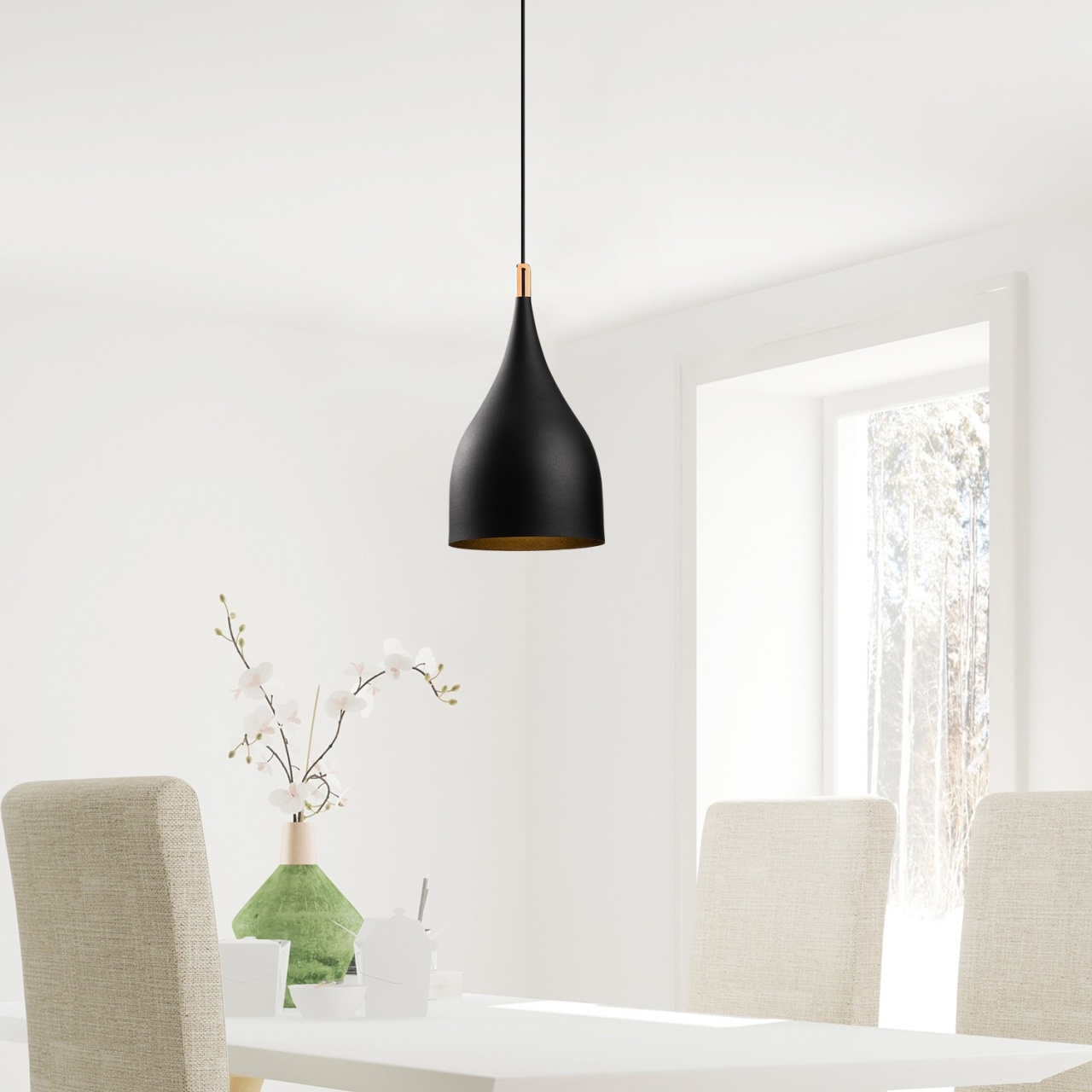 Lustra Saglam Negru 25x25x137 cm