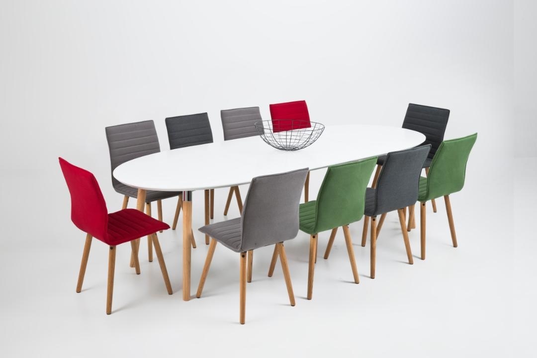 Masa dining Belina, Alb, 74x270x100 cm