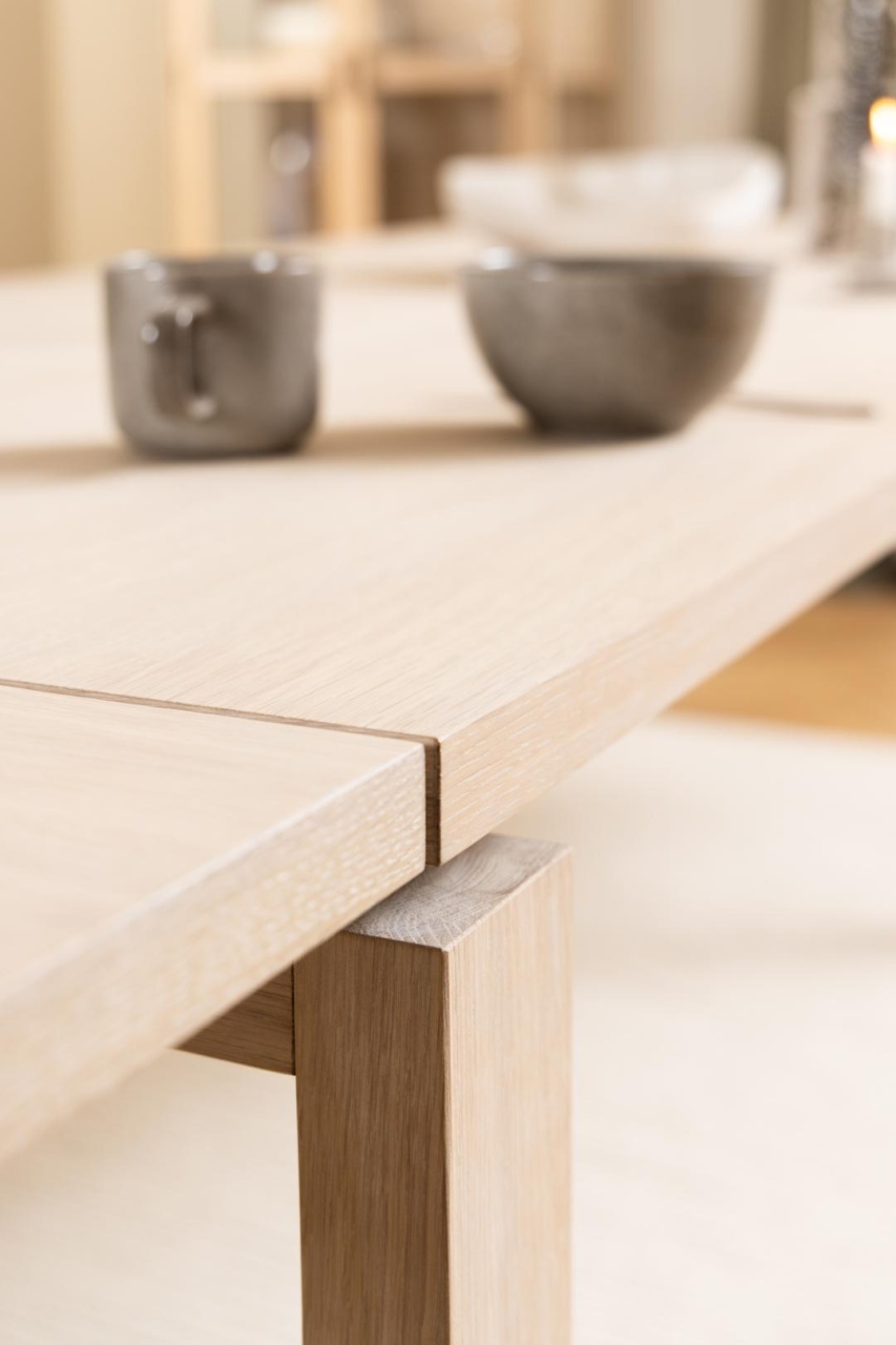Masa dining Linley, Alb, 75x200x100 cm