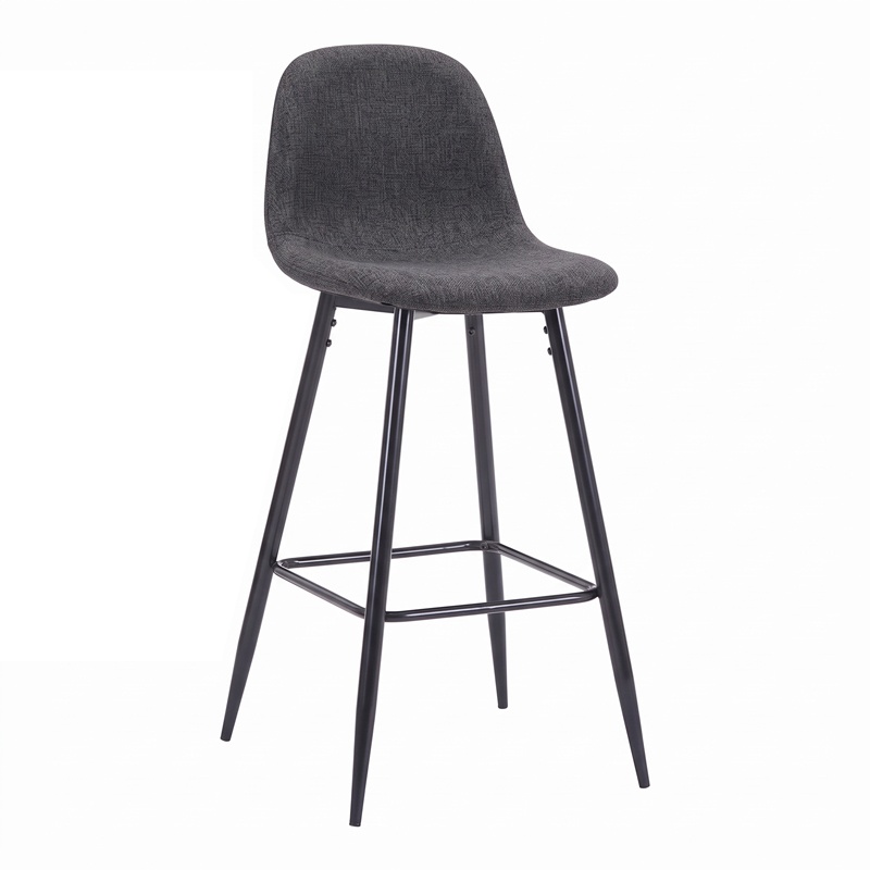Scaun de bar Bella, Gri inchis, 41.5x49x108 cm
