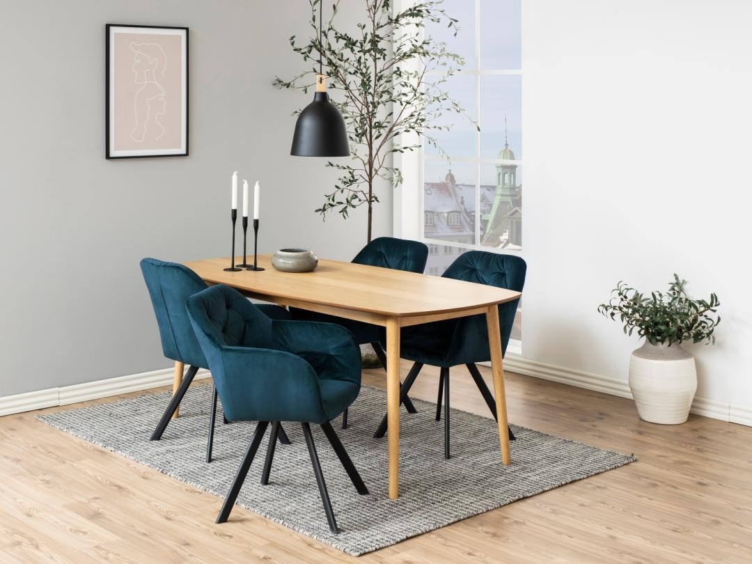 Scaun dining Lola, Albastru, 81.5x57.5x61.5 cm