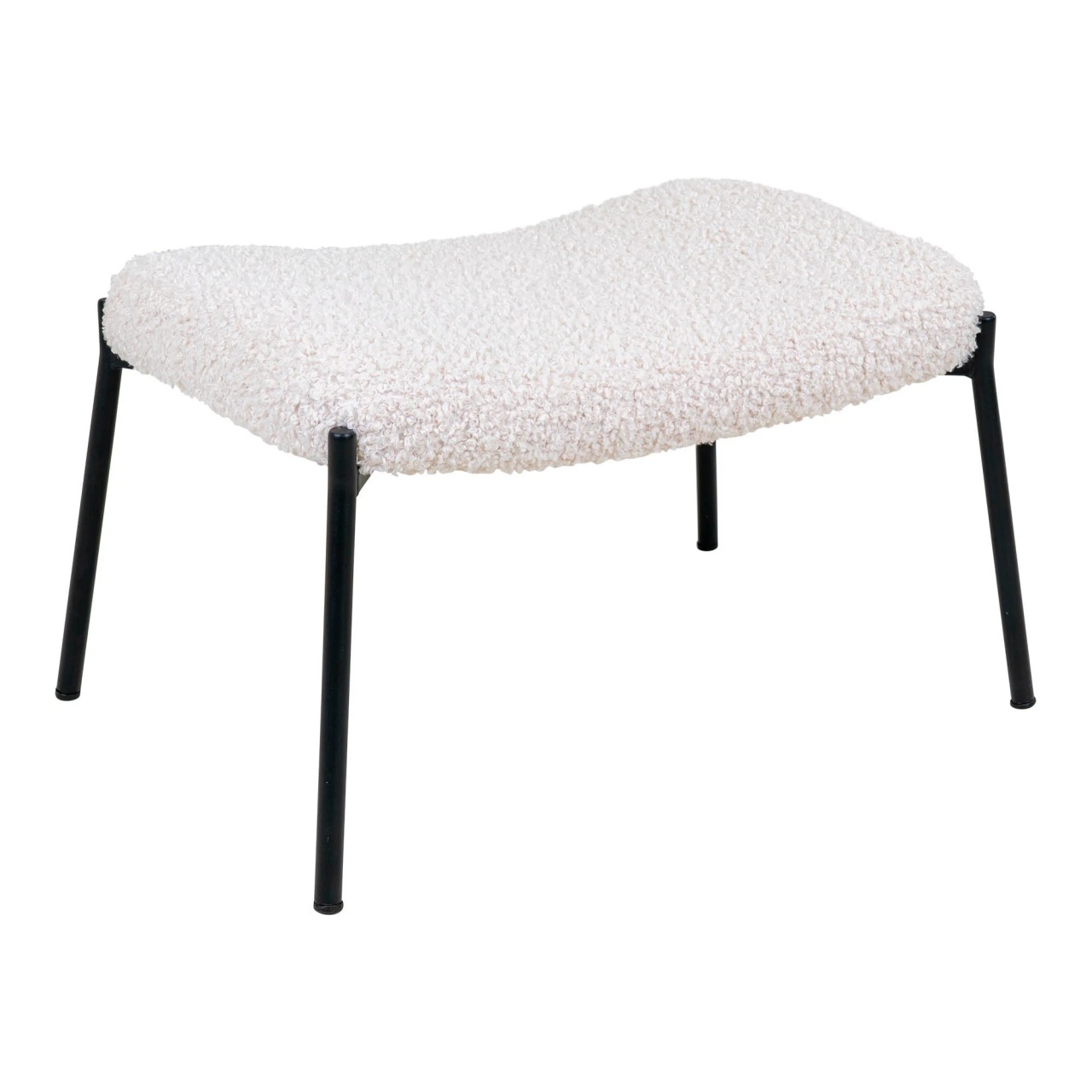 Set 2 piese Fotoliu lounge si taburet Glasgow, Alb, 79x42.5x70 cm