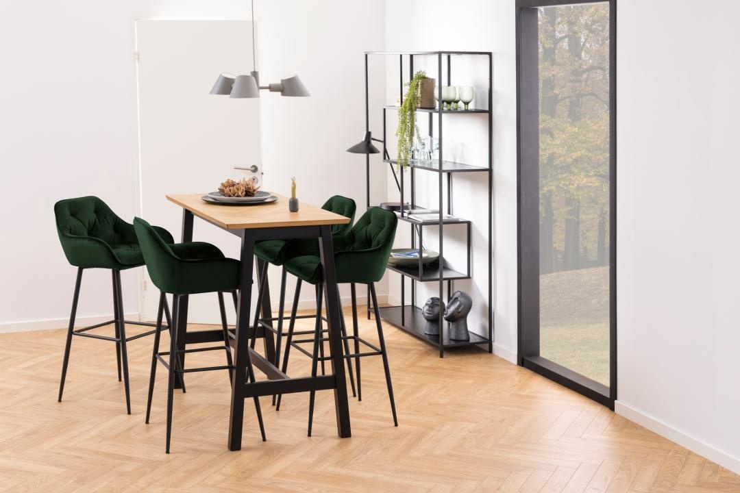 Set 2 piese Scaune de bar Brooke, Verde, 104x52x53 cm