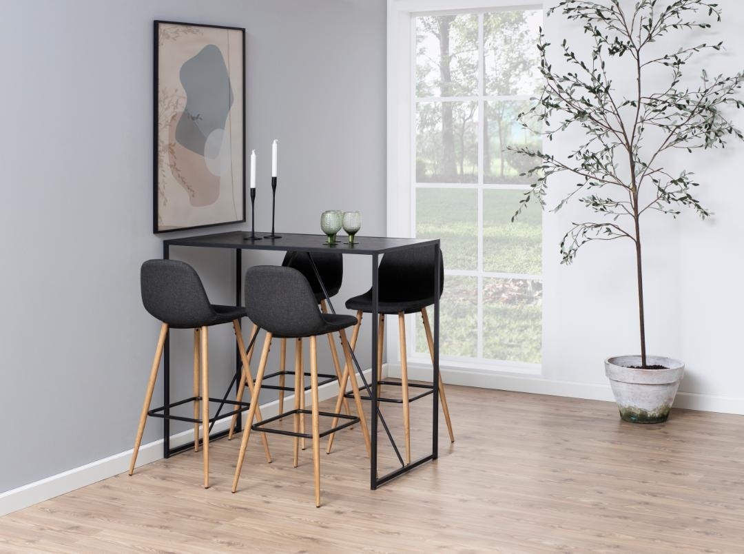 Set 2 piese Scaune de bar Wilma, Gri, 101x46.6x51 cm