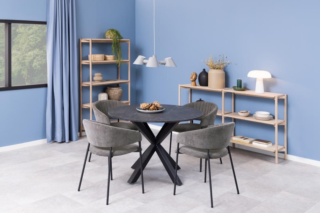Set 2 piese Scaune dining Ann, Gri, 77.5x54.5x54 cm
