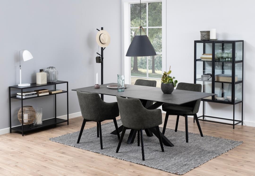 Set 2 piese Scaune dining Bella, Gri, 80x62x59 cm