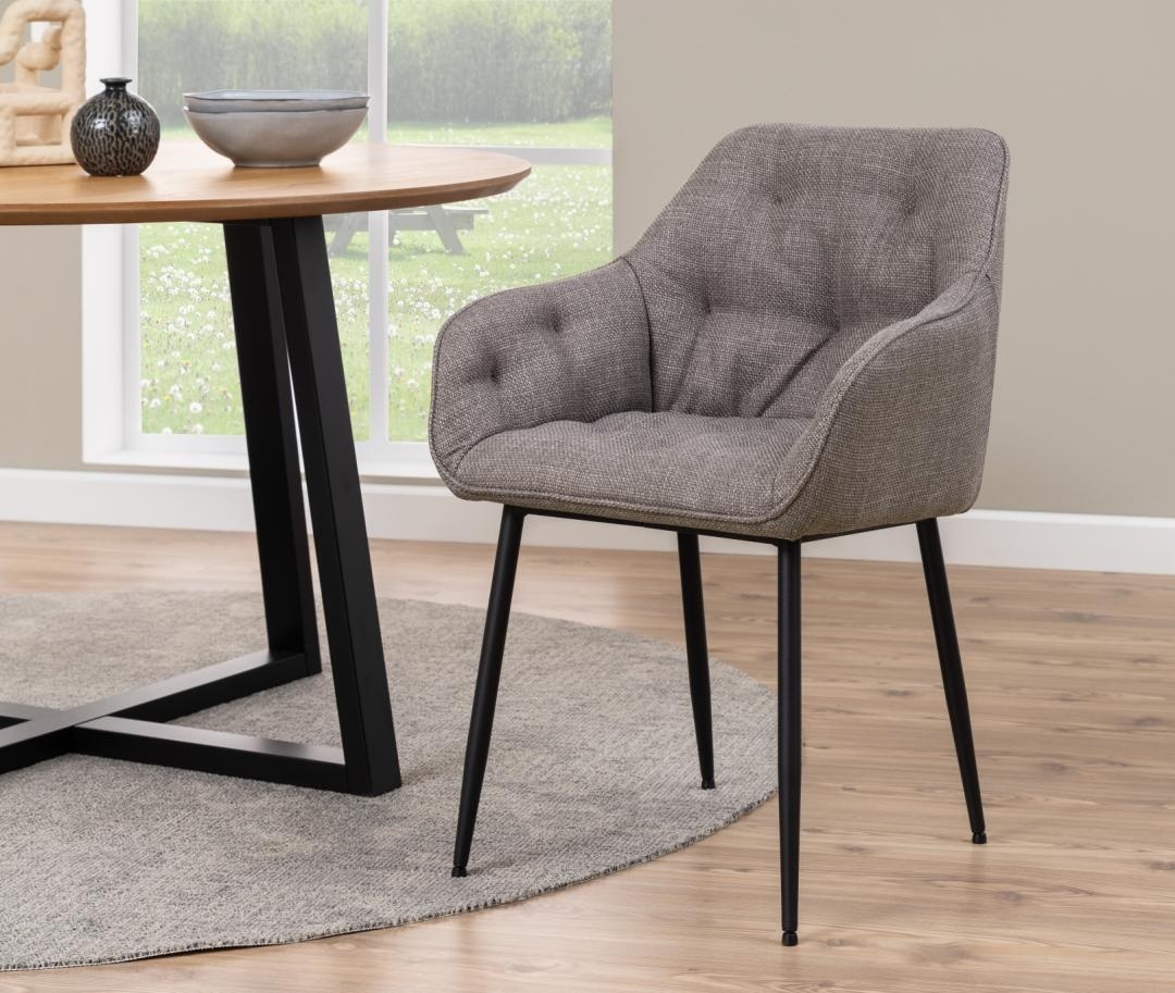 Set 2 piese Scaune dining Brooke V5, Gri, 83x58x55 cm